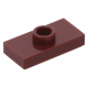 LEGO lapos elem 1 bütyökkel középen 1×2, sötétpiros (15573/3794)